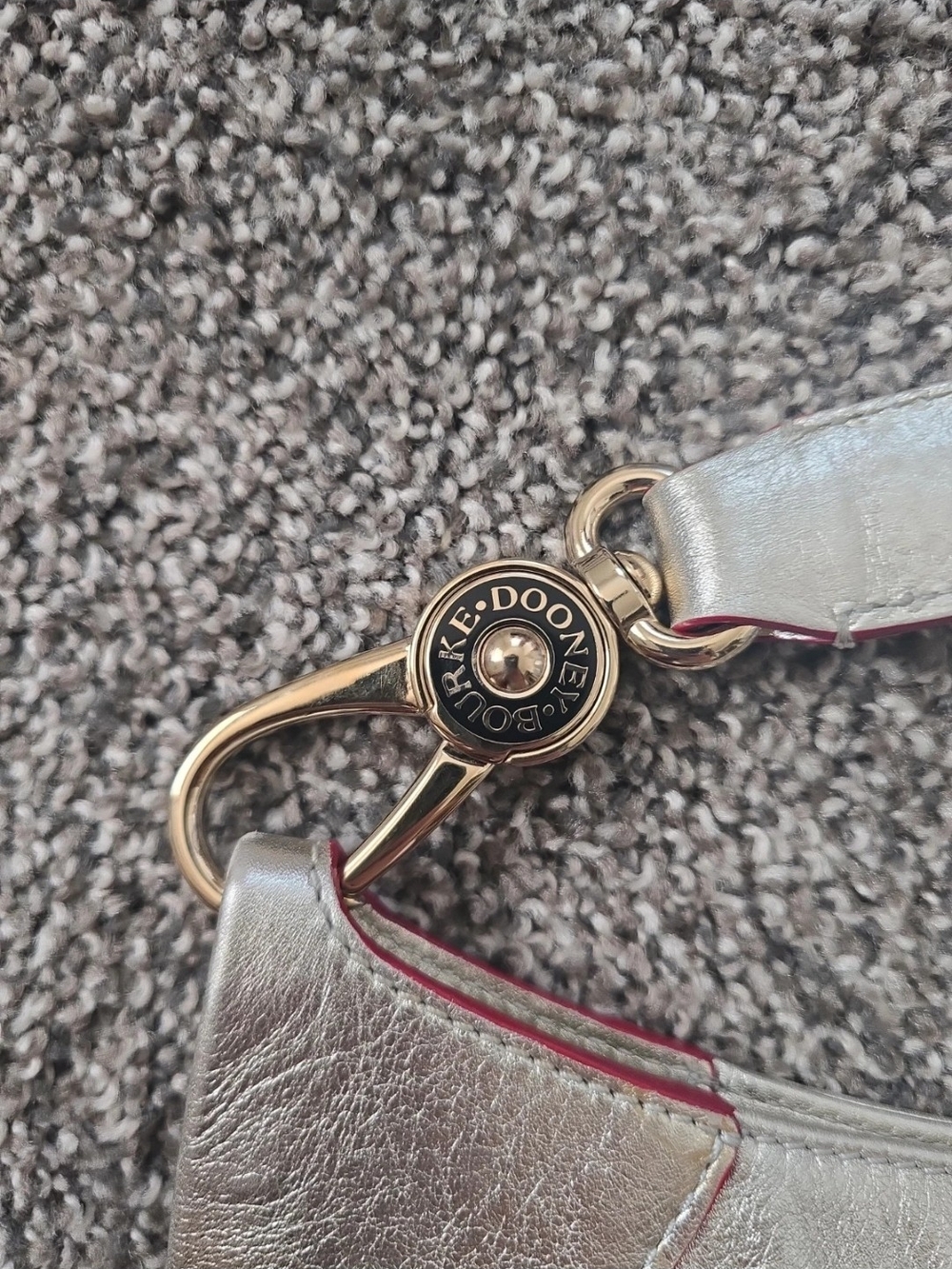Dooney & Bourke Metallic Silver Leather Shoulder Bag EUC - Picture 4 of 16